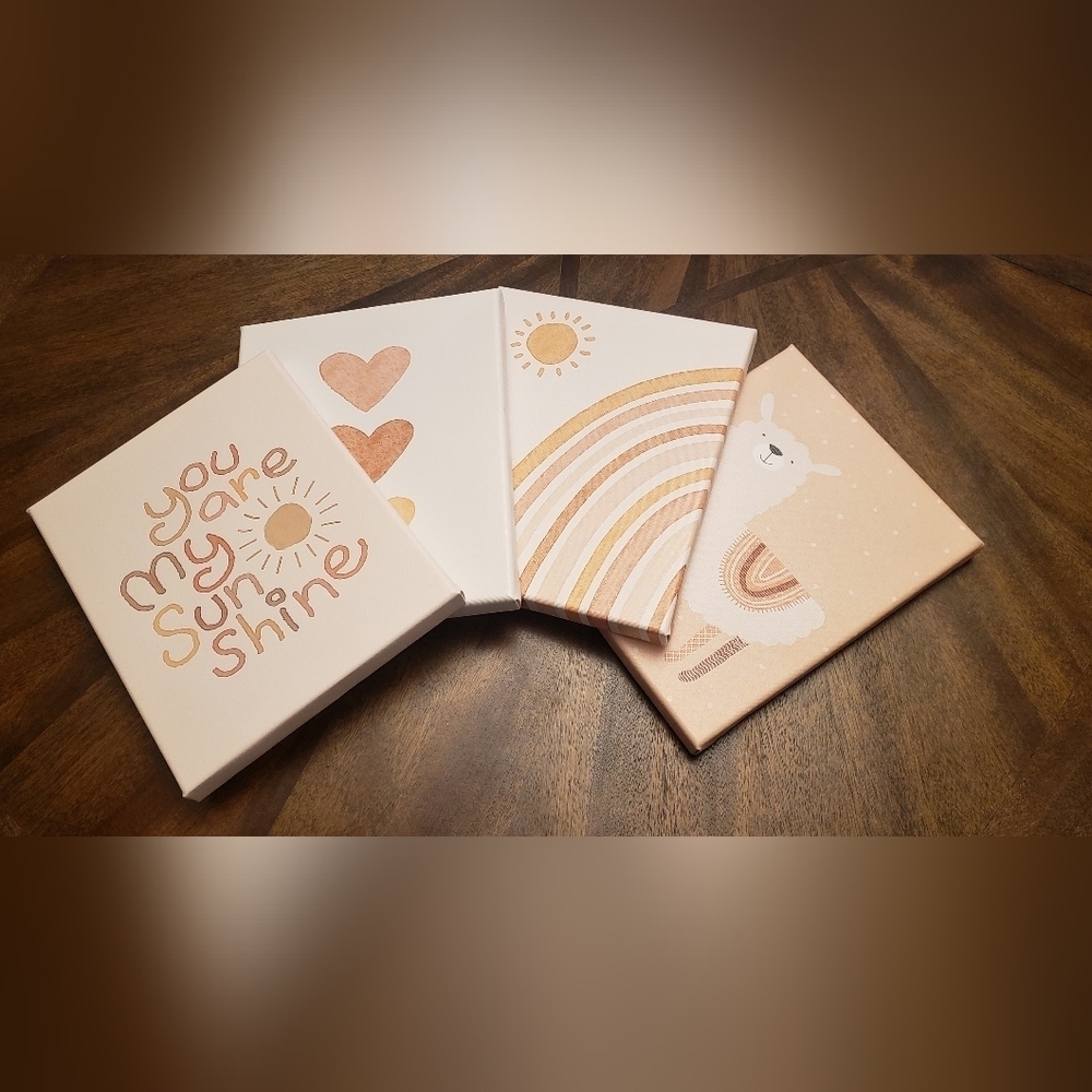 Wall Art 4 piece set 8x10 Rainbows